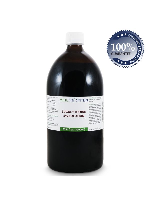 Lugol 5% Fonte de Iodo inorgânico, 1000ml Heiltropfen