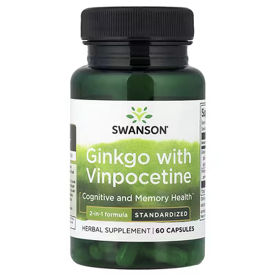 Ginkgo Biloba + Vinpocetine 60caps Swanson